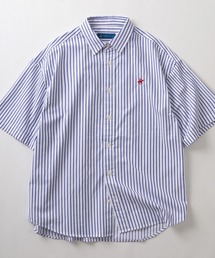【0】【BEVERLY HILLS POLO CLUB/ビバリーヒルズポロクラブ】ワイドシルエット ワンポイントロゴ刺繍 レギュラーカラー半袖シャツ/ビッグシルエット