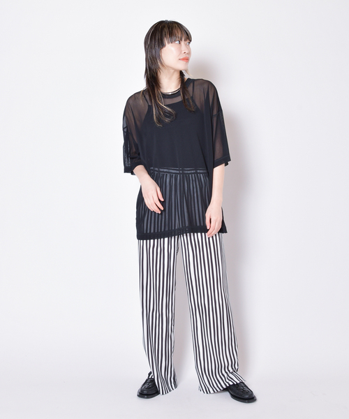 CITYSHOP（シティーショップ）の「TULLE Tシャツ（Tシャツ/カットソー・レディース・ブラック/ホワイト/イエロー・FREE）」の8枚目の写真