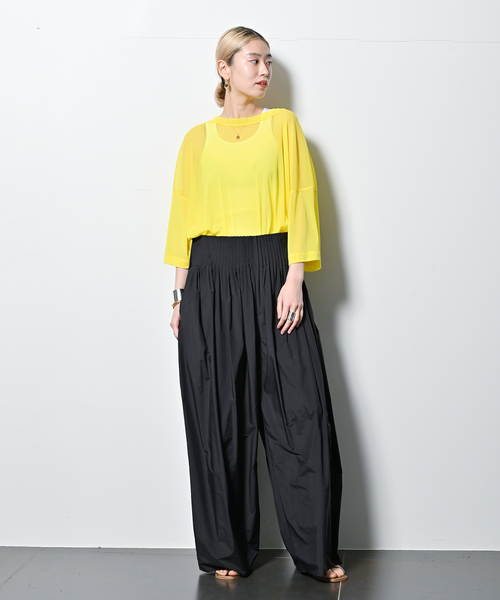 CITYSHOP（シティーショップ）の「TULLE Tシャツ（Tシャツ/カットソー・レディース・ブラック/ホワイト/イエロー・FREE）」の14枚目の写真