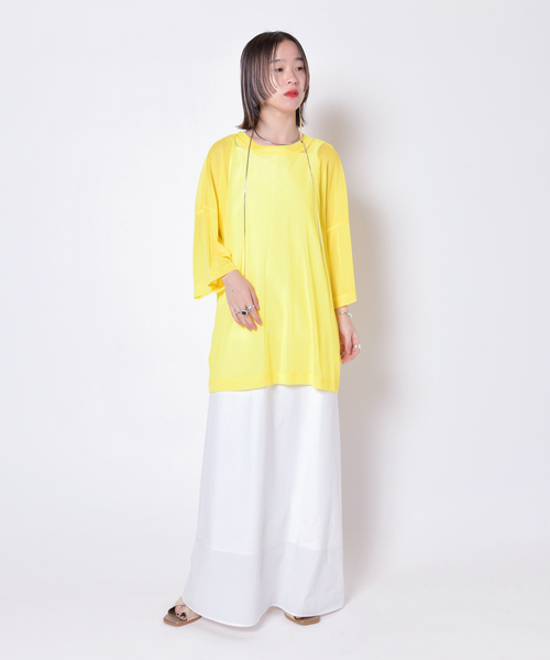 CITYSHOP（シティーショップ）の「TULLE Tシャツ（Tシャツ/カットソー・レディース・ブラック/ホワイト/イエロー・FREE）」の15枚目の写真