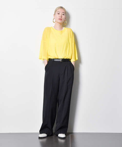 CITYSHOP（シティーショップ）の「TULLE Tシャツ（Tシャツ/カットソー・レディース・ブラック/ホワイト/イエロー・FREE）」の16枚目の写真