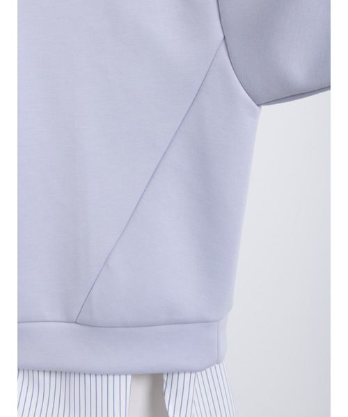 Samansa Mos2 blue（サマンサモスモスブルー）の「ダンボールニットプルオーバー（Tシャツ/カットソー・レディース・サックスブルー/イエロー/ミント・ﾌﾘ-）」の16枚目の写真