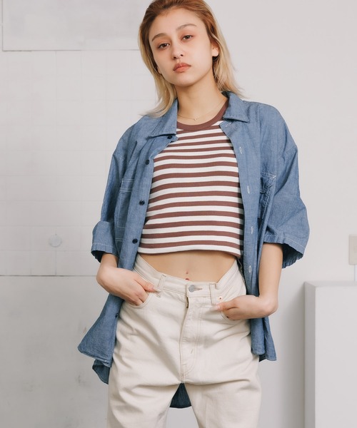 CAL O LINE(キャルオーライン)の「CAL O LINE/キャルオーライン CHAMBRAY S/S SHIRT シャンブレーシャツ デニムシャツ(シャツ/ブラウス・メンズ・ブルー・XL/L/M)」の17枚目の写真