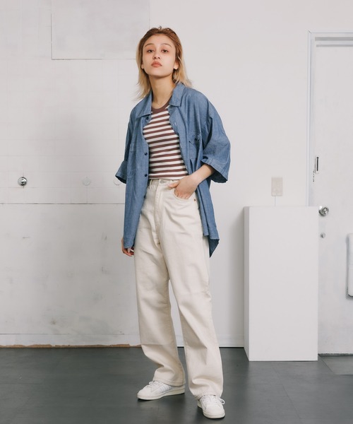 CAL O LINE(キャルオーライン)の「CAL O LINE/キャルオーライン CHAMBRAY S/S SHIRT シャンブレーシャツ デニムシャツ(シャツ/ブラウス・メンズ・ブルー・XL/L/M)」の20枚目の写真