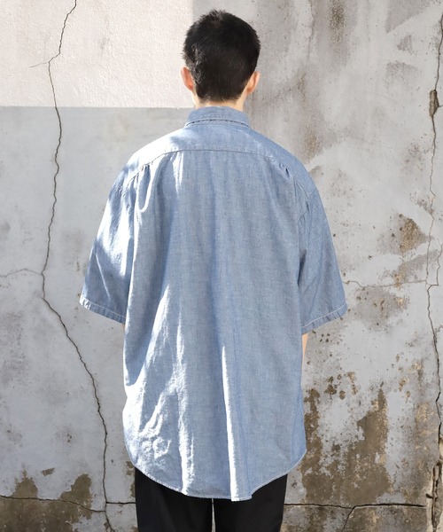 CAL O LINE(キャルオーライン)の「CAL O LINE/キャルオーライン CHAMBRAY S/S SHIRT シャンブレーシャツ デニムシャツ(シャツ/ブラウス・メンズ・ブルー・XL/L/M)」の7枚目の写真