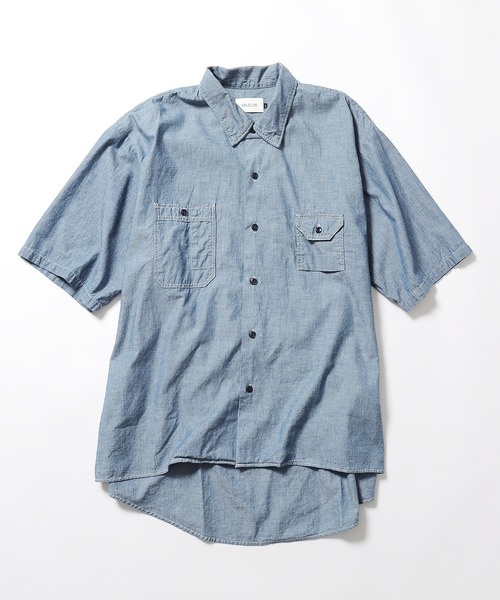 CAL O LINE(キャルオーライン)の「CAL O LINE/キャルオーライン CHAMBRAY S/S SHIRT シャンブレーシャツ デニムシャツ(シャツ/ブラウス・メンズ・ブルー・XL/L/M)」の16枚目の写真