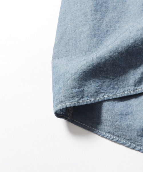 CAL O LINE(キャルオーライン)の「CAL O LINE/キャルオーライン CHAMBRAY S/S SHIRT シャンブレーシャツ デニムシャツ(シャツ/ブラウス・メンズ・ブルー・XL/L/M)」の13枚目の写真