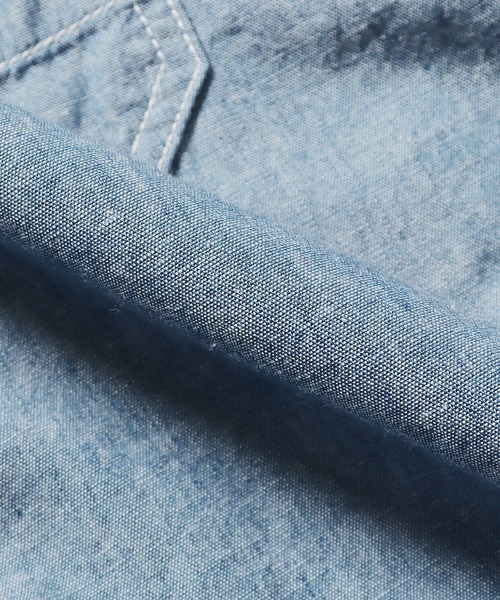 CAL O LINE(キャルオーライン)の「CAL O LINE/キャルオーライン CHAMBRAY S/S SHIRT シャンブレーシャツ デニムシャツ(シャツ/ブラウス・メンズ・ブルー・XL/L/M)」の14枚目の写真