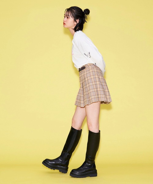 FOREVER 21（フォーエバー トゥエンティーワン）の「【POP】チェックプリーツミニスカート（スカート・レディース・グレー/ベージュ・MEDIUM/SMALL）」の5枚目の写真