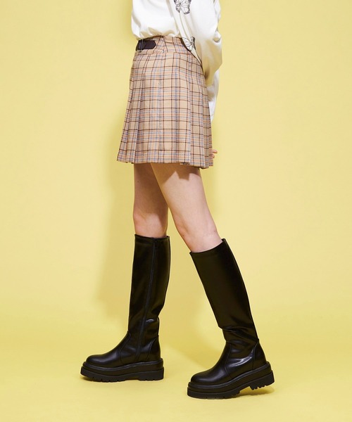 FOREVER 21（フォーエバー トゥエンティーワン）の「【POP】チェックプリーツミニスカート（スカート・レディース・グレー/ベージュ・MEDIUM/SMALL）」の7枚目の写真