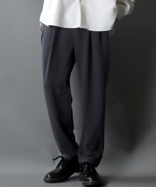 SITRY(シトリー)の「amundsen 1 tuck tapered pants/梨地織り 1タック テーパードパンツ セットアップ対応可(スラックス・メンズ・グリーン/ベージュ/ブラック/チャコールグレー/グレー/ネイビー/ブラウン/カーキ・M/LL/L)」の20枚目の写真