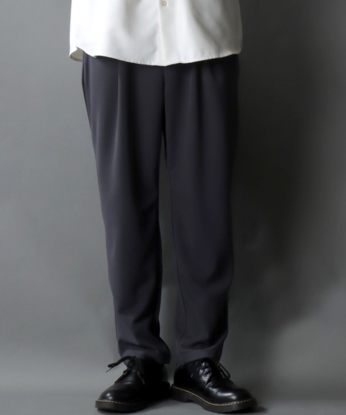 SITRY(シトリー)の「amundsen 1 tuck tapered pants/梨地織り 1タック テーパードパンツ セットアップ対応可(スラックス・メンズ・グリーン/ベージュ/ブラック/チャコールグレー/グレー/ネイビー/ブラウン/カーキ・M/LL/L)」の21枚目の写真