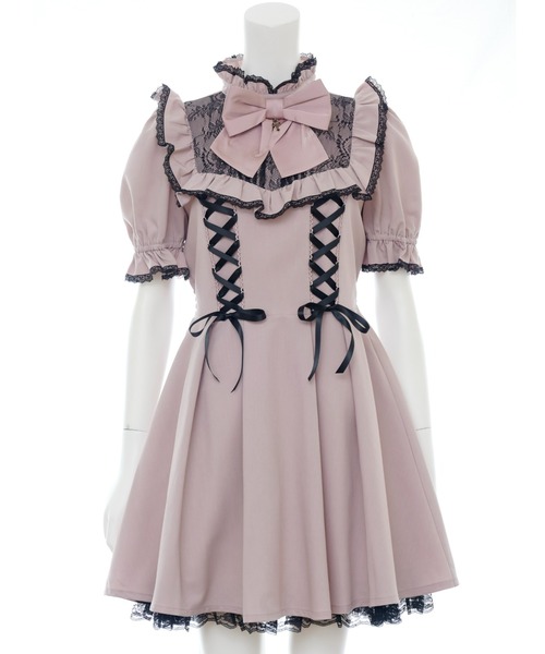 Secret Honey（シークレットハニー）の「サイドレースアップレースヨーク半袖ワンピース（ワンピース・レディース・ブラック/ピンク/グレー・MEDIUM）」の16枚目の写真