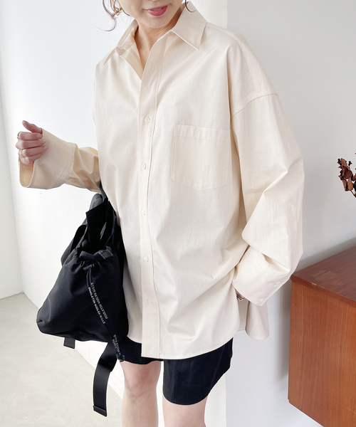美品▲TICCA ティッカ /スクエアワイドスリーブシャツ▲ホワイト　ゆったり 美品△TICCA ティッカ /スクエアワイドスリーブシャツ△ホワイト
