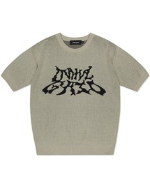 『mahagrid/マハグリッド』TRIBAL LOGO HALF KNIT/トライバルロゴハーフニット