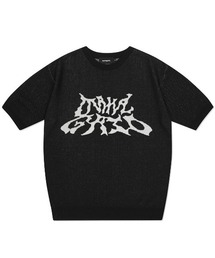 『mahagrid/マハグリッド』TRIBAL LOGO HALF KNIT/トライバルロゴハーフニット