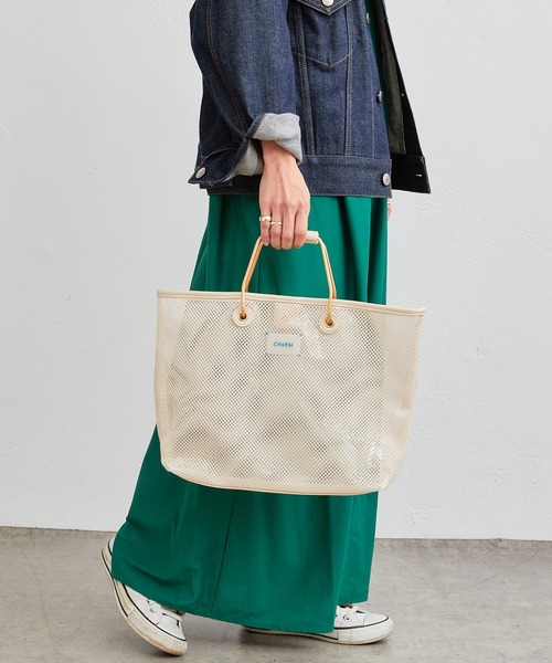 ACCOMMODE（アコモデ）の「メタルハンドル メッシュバッグ（トートバッグ・レディース・グリーン/グレー/ベージュ・フリー）」の10枚目の写真