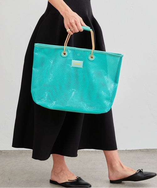 ACCOMMODE（アコモデ）の「メタルハンドル メッシュバッグ（トートバッグ・レディース・グリーン/グレー/ベージュ・フリー）」の7枚目の写真