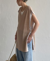 LBC | 畦配色ロングニットベスト(ニット/セーター)