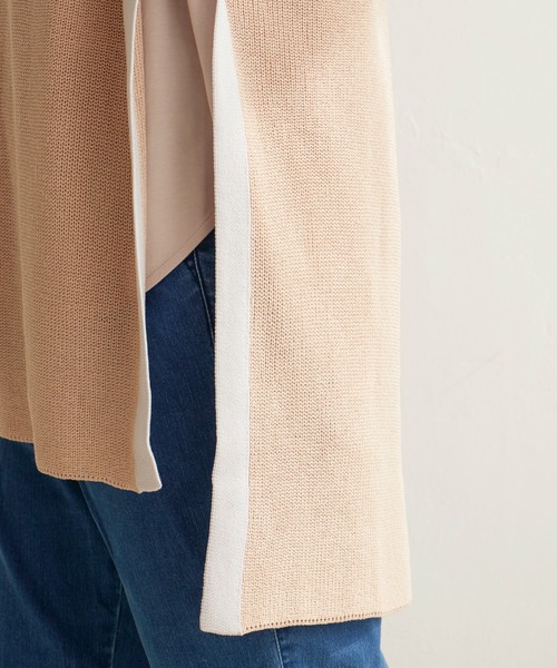 LBC（エルビーシー）の「畦配色ロングニットベスト（ニット/セーター・レディース・ベージュ/ライトグレー/ブラック・M）」の14枚目の写真