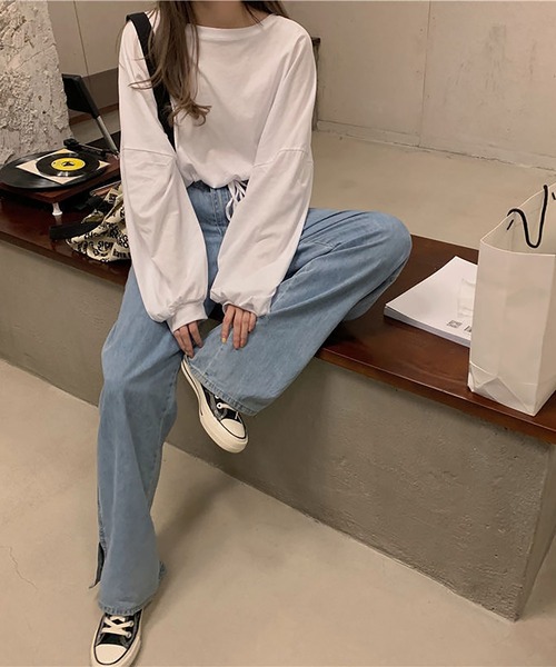 NinaetLina（ニナエリナ）の「裾絞りカットソー（Tシャツ/カットソー・レディース・ホワイト/グレー/ブラック・FREE）」の7枚目の写真
