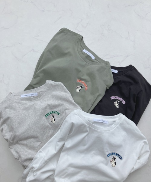 刺繍ロゴ＋バックプリントビッグシルエットTシャツ