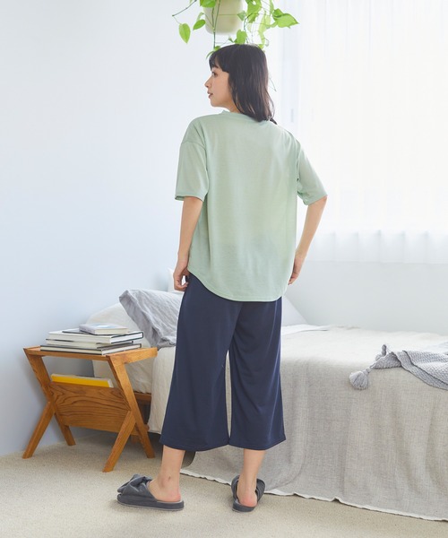 CROSSPLUS ONLINE（クロスプラスオンライン）の「【LAFUKU】半袖スウェットルームウェア　上下セット（ラフク）（ルームウェア/パジャマ・レディース・ネイビー/オレンジ/ピンク/サックスブルー/ライトグリーン/チャコールグレー・L/M/LL）」の18枚目の写真