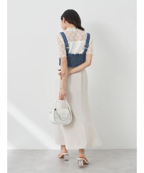 earth music&ecology(アースミュージックアンドエコロジー)の「レースドッキング半袖プルオーバー(Tシャツ/カットソー・レディース・ブラック/アイボリー/ミント・S/M)」の11枚目の写真