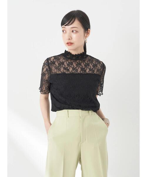 earth music&ecology(アースミュージックアンドエコロジー)の「レースドッキング半袖プルオーバー(Tシャツ/カットソー・レディース・ブラック/アイボリー/ミント・S/M)」の20枚目の写真