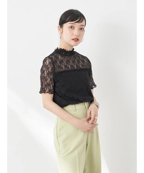 earth music&ecology(アースミュージックアンドエコロジー)の「レースドッキング半袖プルオーバー(Tシャツ/カットソー・レディース・ブラック/アイボリー/ミント・S/M)」の16枚目の写真