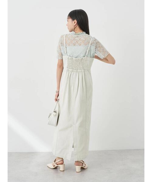 earth music&ecology(アースミュージックアンドエコロジー)の「レースドッキング半袖プルオーバー(Tシャツ/カットソー・レディース・ブラック/アイボリー/ミント・S/M)」の5枚目の写真