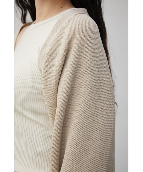 AZUL by moussy(アズールバイマウジー)の「SHORT KNIT BOLERO/ショートニットボレロ(カーディガン/ボレロ・レディース・ブラック/ライトベージュ/ブラウン・FREE)」の10枚目の写真