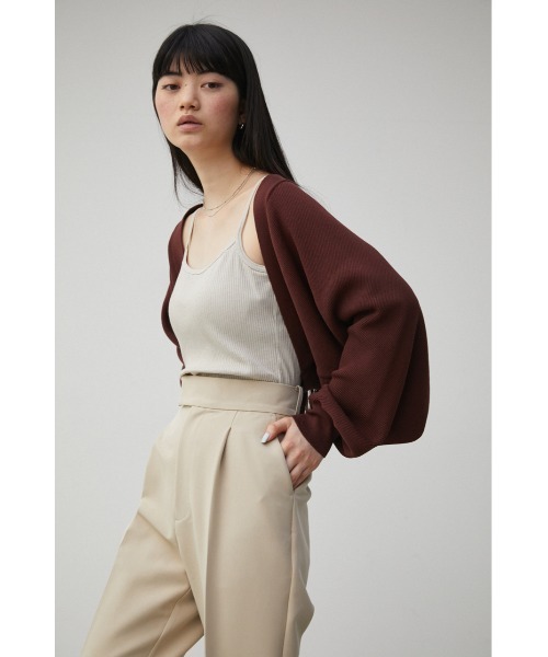 AZUL by moussy(アズールバイマウジー)の「SHORT KNIT BOLERO/ショートニットボレロ(カーディガン/ボレロ・レディース・ブラック/ライトベージュ/ブラウン・FREE)」の6枚目の写真