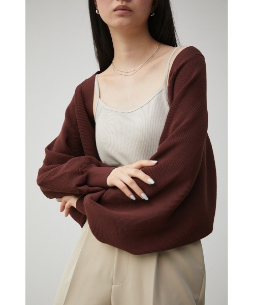 AZUL by moussy(アズールバイマウジー)の「SHORT KNIT BOLERO/ショートニットボレロ(カーディガン/ボレロ・レディース・ブラック/ライトベージュ/ブラウン・FREE)」の11枚目の写真