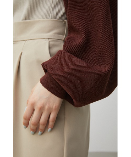 AZUL by moussy(アズールバイマウジー)の「SHORT KNIT BOLERO/ショートニットボレロ(カーディガン/ボレロ・レディース・ブラック/ライトベージュ/ブラウン・FREE)」の9枚目の写真