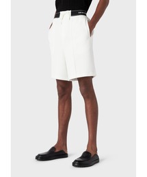 EMPORIO ARMANI | 【エンポリオ アルマーニ】ドローストリング付きバミューダパンツ ダブルジャージー ロゴ入りウエストバンド(その他パンツ)