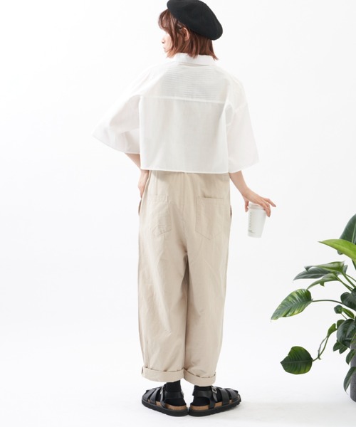ショート丈レギュラーカラー半袖シャツ（シャツ/ブラウス