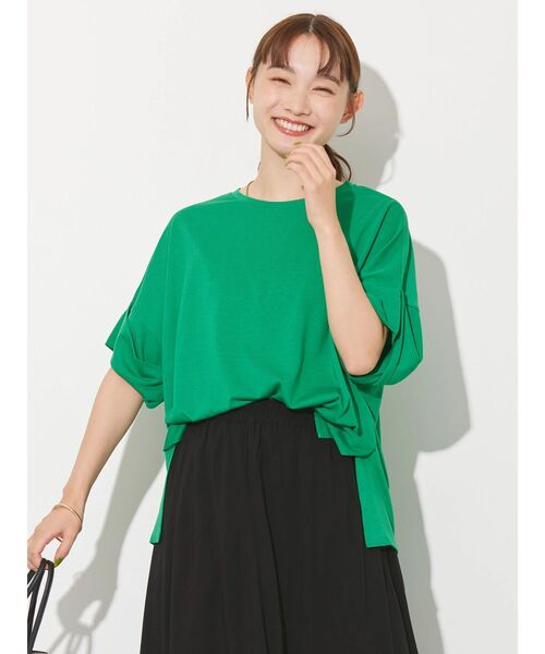 AMERICAN HOLIC（アメリカンホリック）の「袖折り返しカットプルオーバー（Tシャツ/カットソー・レディース・アイボリー/ブルー/グリーン/チャコールグレー・M/L）」の8枚目の写真