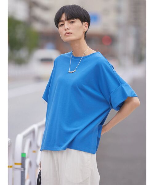 AMERICAN HOLIC（アメリカンホリック）の「袖折り返しカットプルオーバー（Tシャツ/カットソー・レディース・アイボリー/ブルー/グリーン/チャコールグレー・M/L）」の16枚目の写真