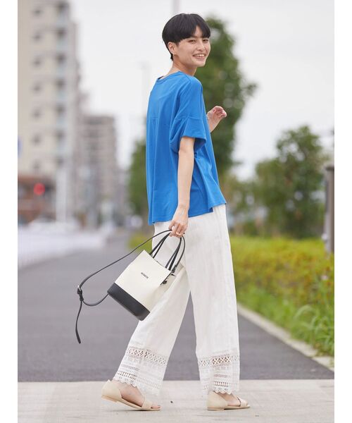 AMERICAN HOLIC（アメリカンホリック）の「袖折り返しカットプルオーバー（Tシャツ/カットソー・レディース・アイボリー/ブルー/グリーン/チャコールグレー・M/L）」の18枚目の写真