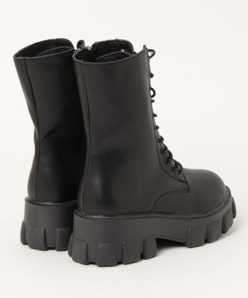 Burner（バーナー）の「【OKUOKU　0909】厚底　レースアップ　ブーツ　サイドジップ付き　oku-shoes-679970408809-42 U（ブーツ・レディース・ホワイト/ブラック・36/38/40）」の3枚目の写真