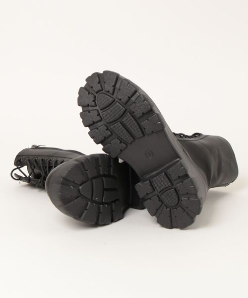 Burner（バーナー）の「【OKUOKU　0909】厚底　レースアップ　ブーツ　サイドジップ付き　oku-shoes-679970408809-42 U（ブーツ・レディース・ホワイト/ブラック・36/38/40）」の4枚目の写真
