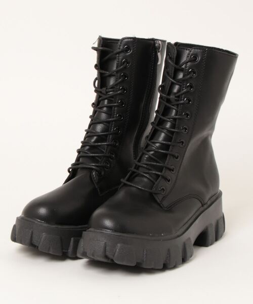 Burner（バーナー）の「【OKUOKU　0909】厚底　レースアップ　ブーツ　サイドジップ付き　oku-shoes-679970408809-42 U（ブーツ・レディース・ホワイト/ブラック・36/38/40）」の11枚目の写真