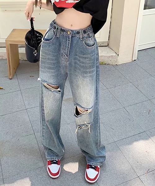 Chick(チック)の「lowrise denim pants/ローライズデニムパンツ(デニムパンツ・レディース・ブルー・M/L)」の4枚目の写真