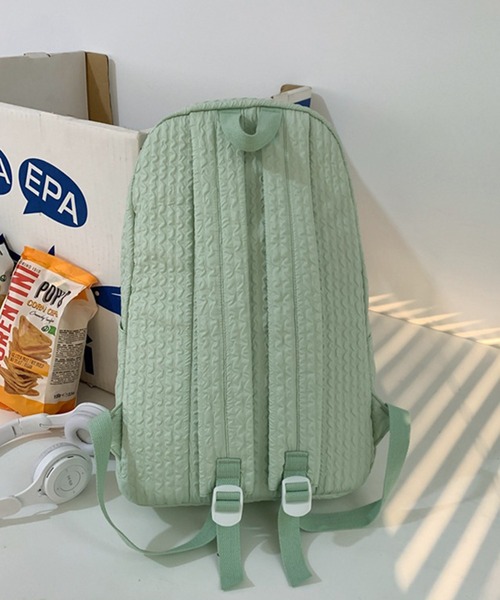 aimoha(アイモハ)の「キーホルダー付きユニセックスリュック(バックパック/リュック・レディース・ブラック/ブルー/ピンク/グリーン/ホワイト/イエロー・FREE)」の19枚目の写真