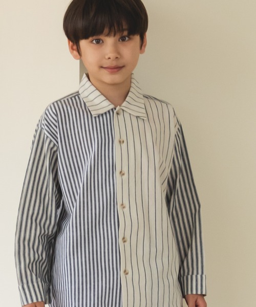 セール】クレイジー 配色 ストライプ シャツ トップス（シャツ  