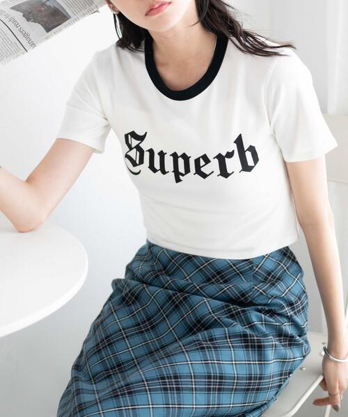 WEGO（ウィゴー）の「WEGO/リンガーロゴちびT（Tシャツ/カットソー・レディース・グリーン/マスタード/ホワイト・FREE）」の2枚目の写真