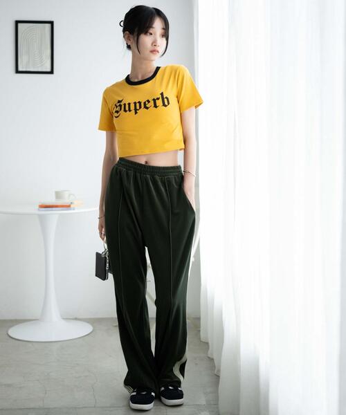 WEGO（ウィゴー）の「WEGO/リンガーロゴちびT（Tシャツ/カットソー・レディース・グリーン/マスタード/ホワイト・FREE）」の6枚目の写真