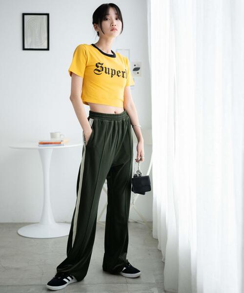 WEGO（ウィゴー）の「WEGO/リンガーロゴちびT（Tシャツ/カットソー・レディース・グリーン/マスタード/ホワイト・FREE）」の19枚目の写真