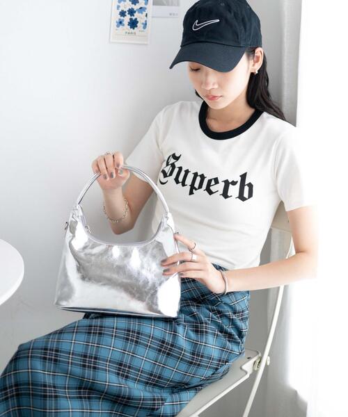 WEGO（ウィゴー）の「WEGO/リンガーロゴちびT（Tシャツ/カットソー・レディース・グリーン/マスタード/ホワイト・FREE）」の11枚目の写真